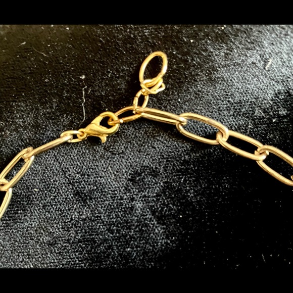 Faux Pearl Heart Pendant w Goldtone PaperClip Chain - Picture 3 of 3